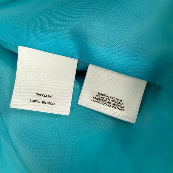 Kasper Women's Blue Green Print Open Front Blazer Jacket Size 6 - Picture 7 of 12